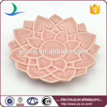 Wholesale Pink Ceramic Dish With Flower Design